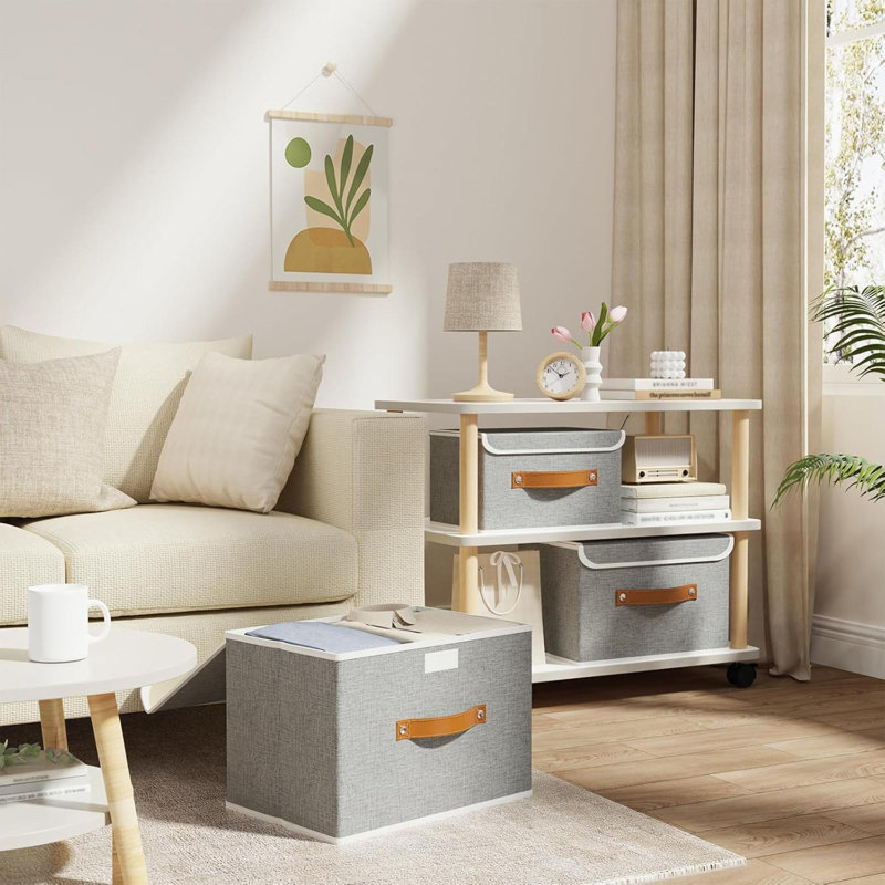 Brayden Studio Box, 20cm H x 23cm W x 33cm D, Grey
