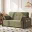 Désossé 62,9 po Canapé-lit moderne en chenille beige escamotable avec mousse haute densité et poches de rangement latérales-274748006