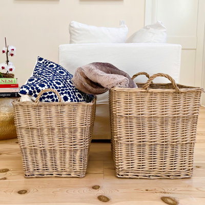 2 Piece Wicker Basket Set