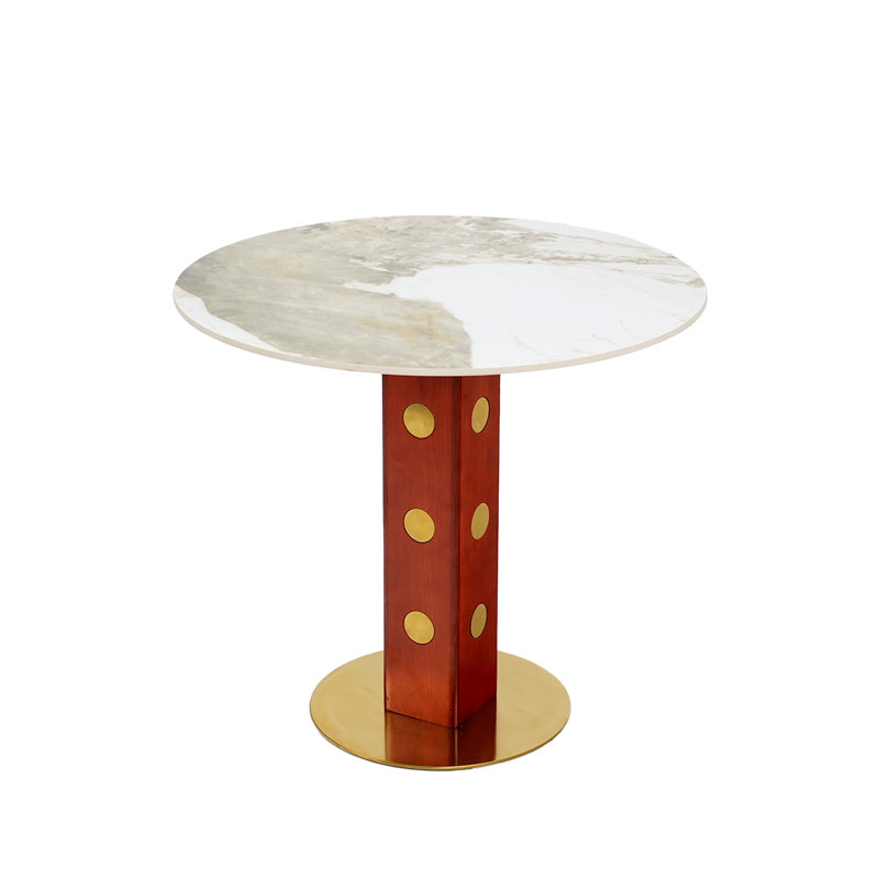 Modern Round Dining Table with Sintered Stone Top