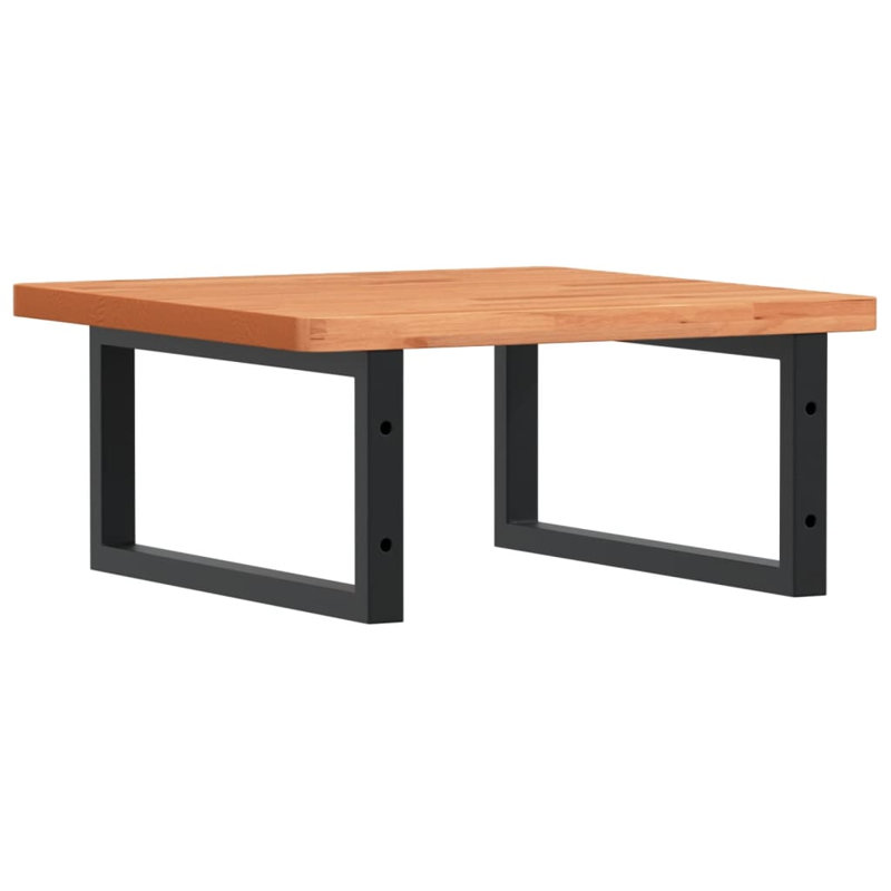 Ariatna 50cm Solid Wood Bathroom Vanity Top, Beech/Black