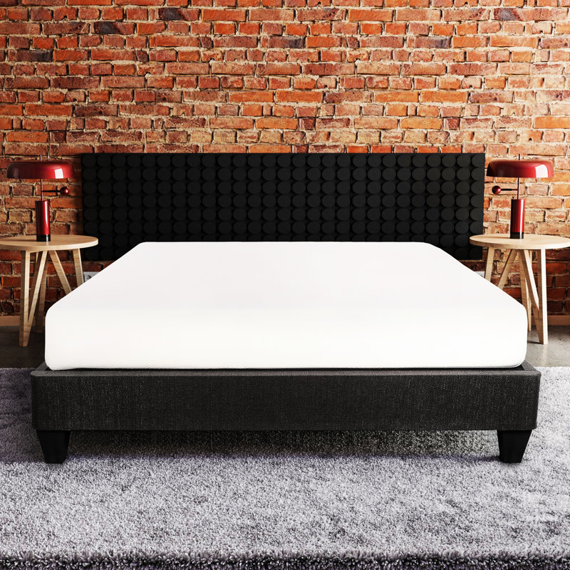 Base de lit simple gris foncé - - Plateforme avec revêtement