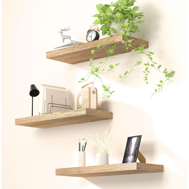 Floating Shelf, 2.5cm H x 40cm W x 15cm D, Brown