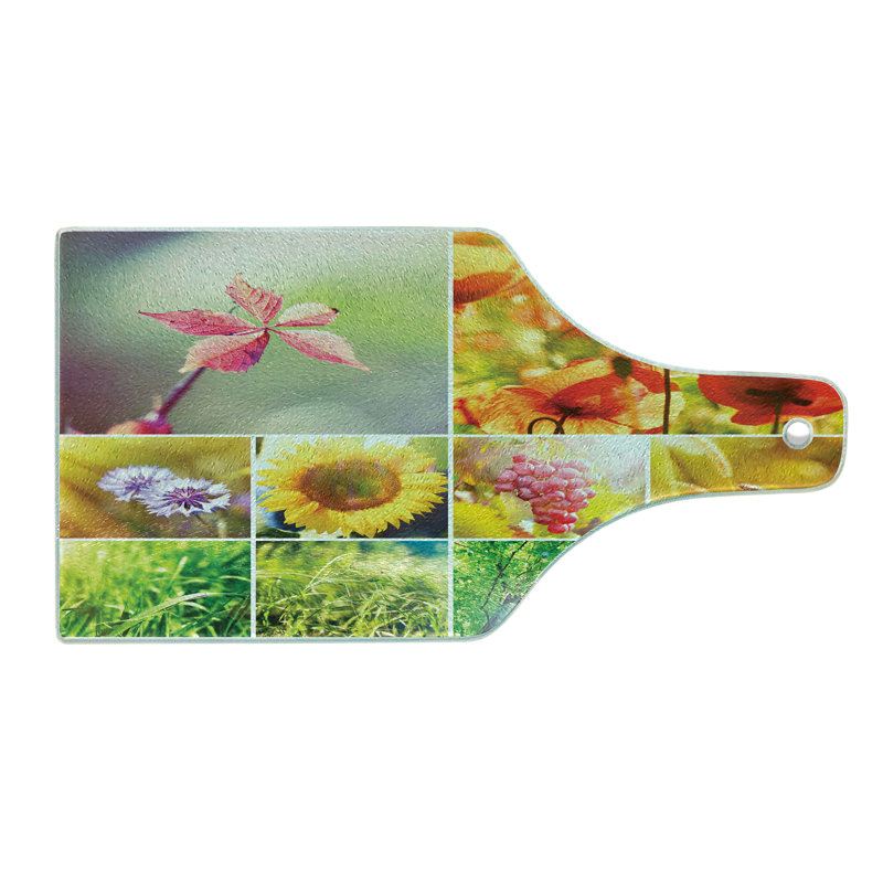 Multicolore planche à découper en verre trempé Ambesonne Country