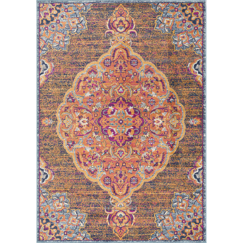 Tapis abstrait rouille Kymiere, Tapis de couloir : 2 pi 3 po x 5 pi