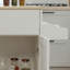 Îlot de cuisine pliable blanc de 47,3 po avec roulettes, chariot multifonctionnel, armoire de rangement, tiroirs, porte-épices, porte-serviettes
