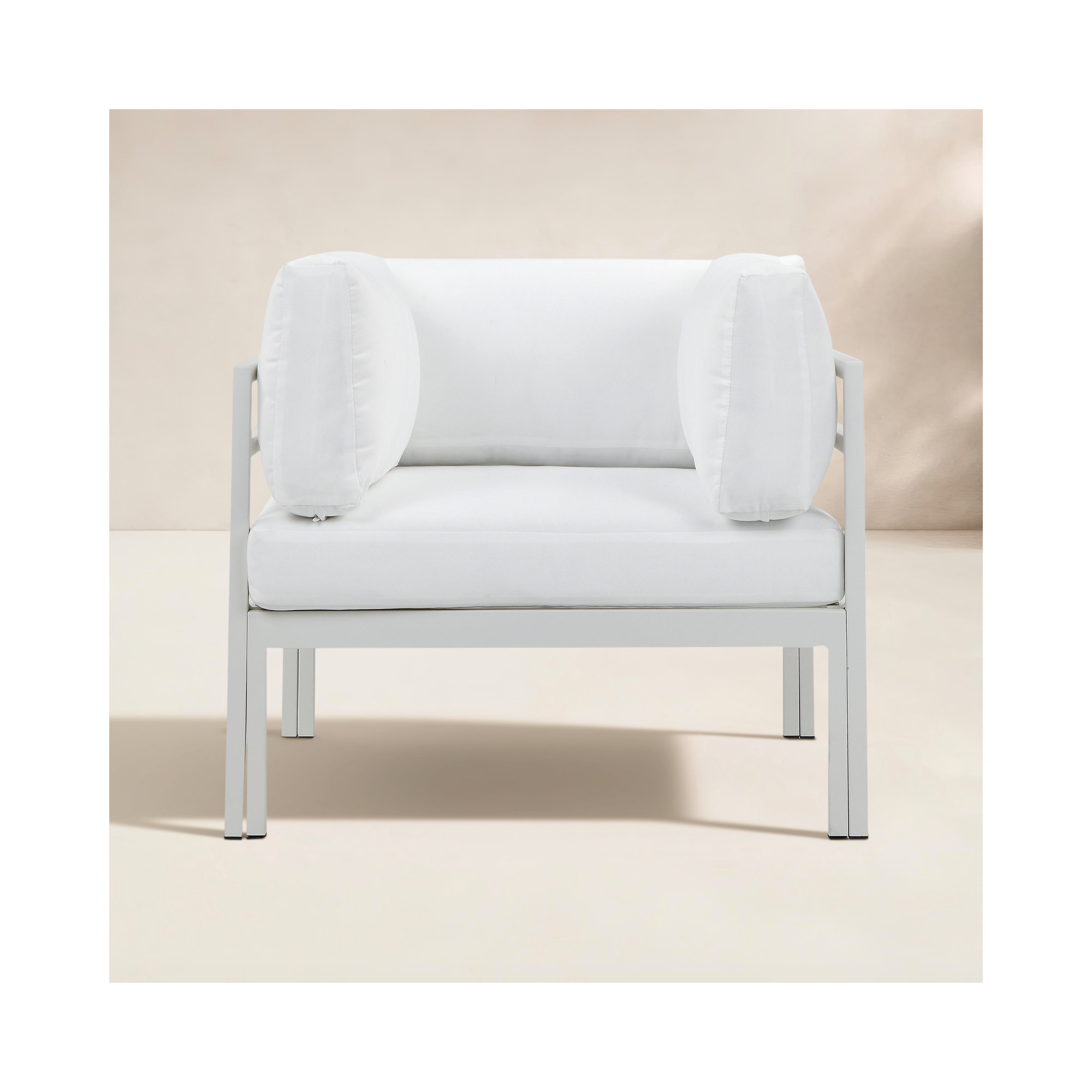 Novae Patio Chair with Cushions, White