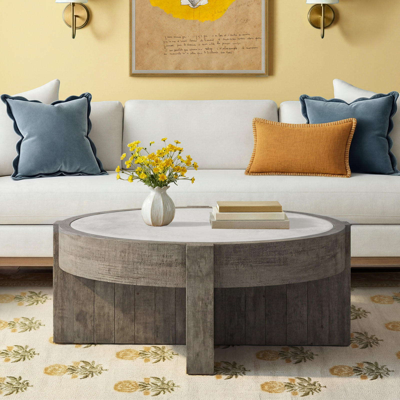 Zakri 52" Pine Coffee Table