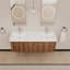 Meuble-lavabo mural de 60 po avec lavabo, lavabo double en résine à rebords épais, ensemble KD-1860438686-1860438684