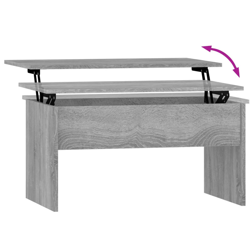 Silverlock Lift Top Coffee Table with Storage, Grey Sonoma