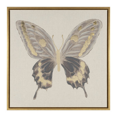 Pop Butterfly Framed Embellished Canvas by Art Brand Studios