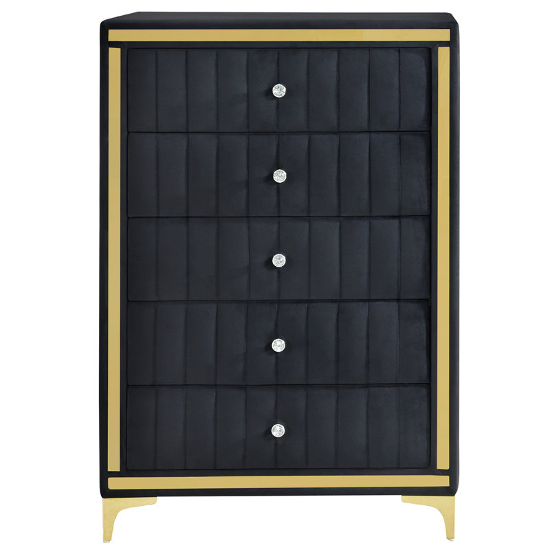 Commode 5 tiroirs Quinlin, Noir