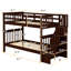 Lit superposé simple au-dessus de simple avec rangement et garde-corps pour escalier pour chambre à coucher, dortoir, couleur espresso (ancien SKU: LT000109AAP)-1491923308
