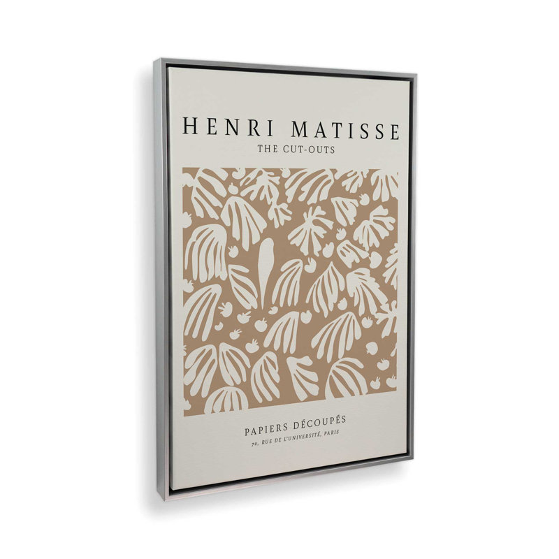 La perruche et la sirène de Matisse, H 12,75 po x l 8,75 po x P 1,75 po, Cadre flottant en chrome poli