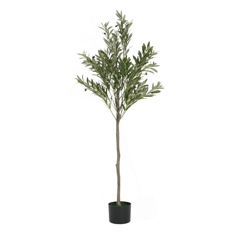 Artificial Olive Tree With Black Plastic Pot