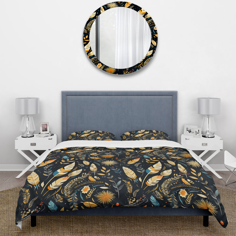 Bohemian Rhapsody Boho Pattern Duvet Cover, Queen Duvet Cover + 2 Standard Shams