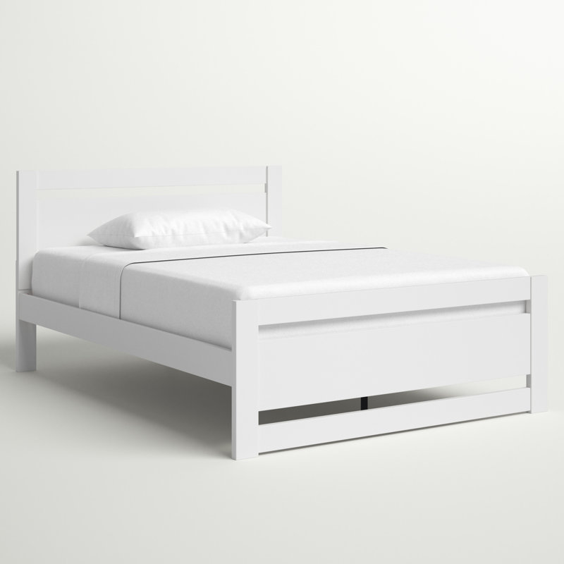 Ayaan Platform Bed, White, Full