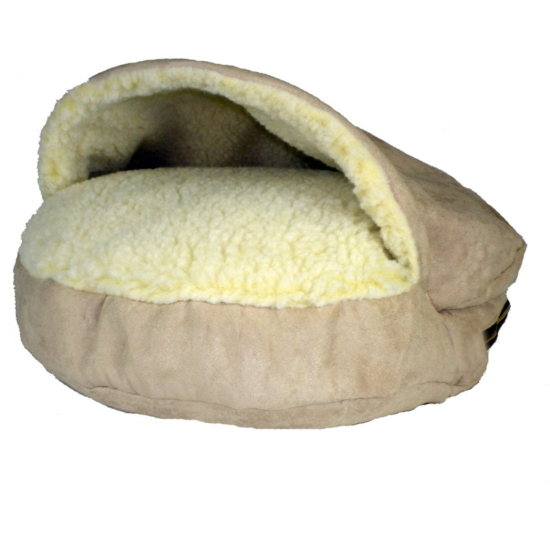Lit à capuche Snoozer Cozy Cave Luxury, Très grand (l 45 po x P 45 po x H 8 po), Peau de daim