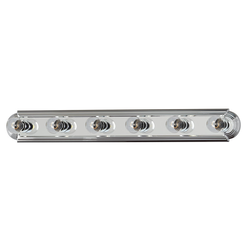 Barre d'éclairage de salle de bain 6 lumières Carder, Chrome poli