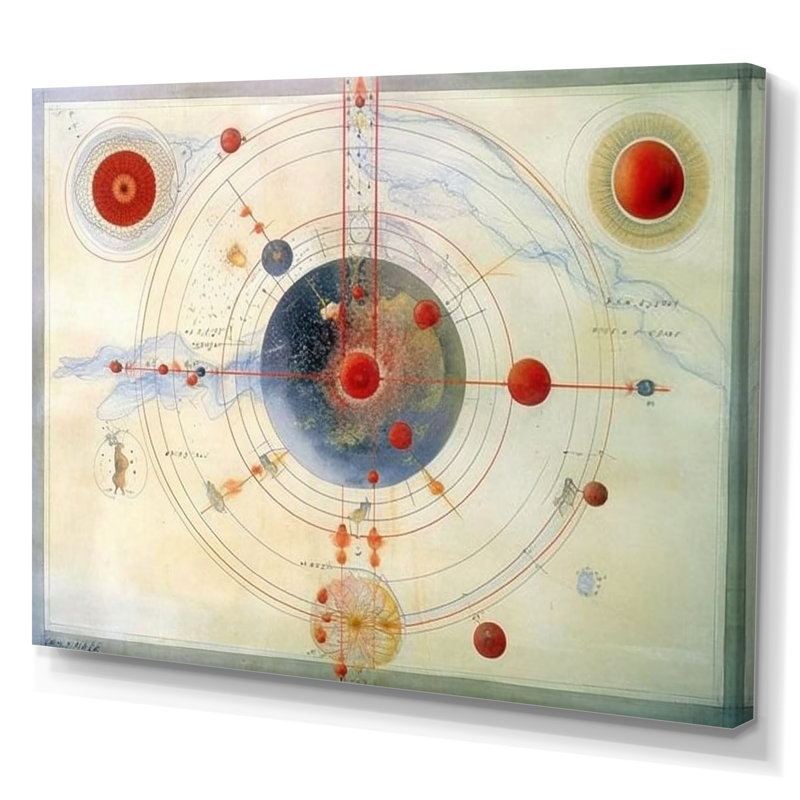 Cosmic Blueprint Vintage Universe Illustration I - Abstract Spirals, impression sur toile, H 24 po x l 32 po x P 1 po