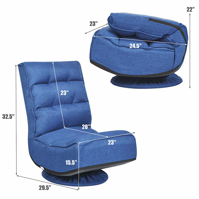 Trule Reclining Ergonomic Swiveling PC & Racing Game Chair, Blue