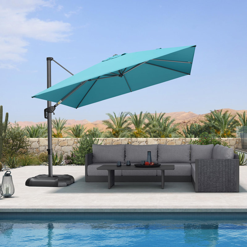 Parasol en porte-à-faux bleu Shanissa, Bleu
