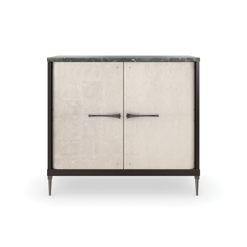 Empire Dark Chocolate and Cream Marble Accent Cabinet