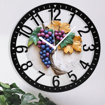 Metal Wall Clock for Living Room -10" Forest Path Lined With Bluebell Flowers Silent Non Ticking,Battery Operated, Antique Clocks for Farmhouse,Bedroom,Kitchen - Arabic Numerals
