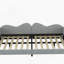 Lit de jour double rembourré en tissu sherpa avec dossier en forme de nuage-1183385202-1183385203