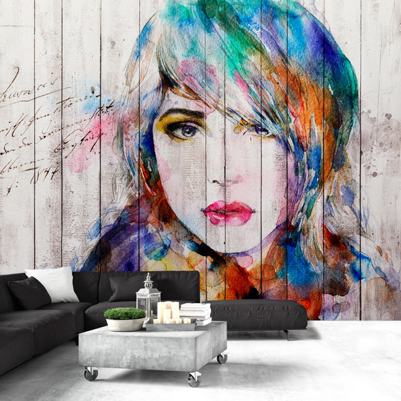Wooden Rainbow 2.7m x 350cm Wallpaper, 350 cm x 245 cm
