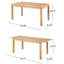 Table de salle à manger en bois extensible avec aspect naturel, P 34,9 po x l 63,7 po H 29,07 po - pour la salle à manger, profondeur de 34,9 po, largeur de 63,7 po, hauteur de 29,07 po