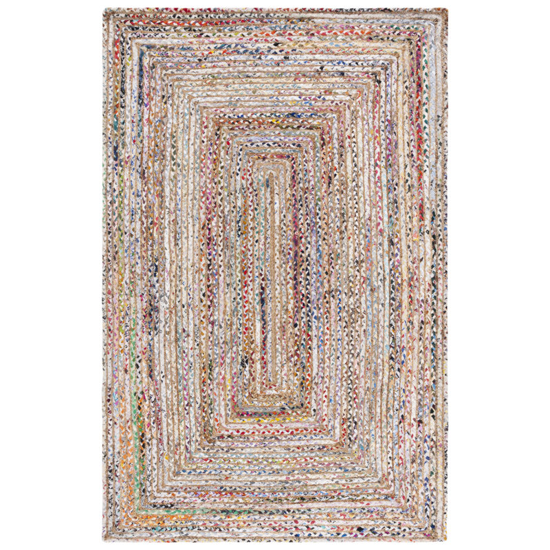 Herzig Flatweave Cotton Beige/Yellow Rug, Rectangle 183 x 244 cm