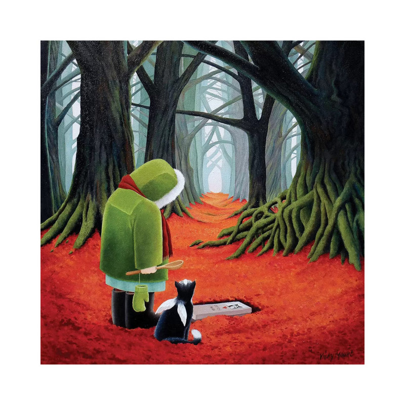 Cinnabar Path 1 Piece Painting on Canvas, 66.04 cm H x 66.04 cm W x 1.91 cm D, Wrapped Canvas