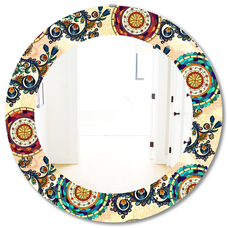 Miroir mural floral, H 31,5 po x l po