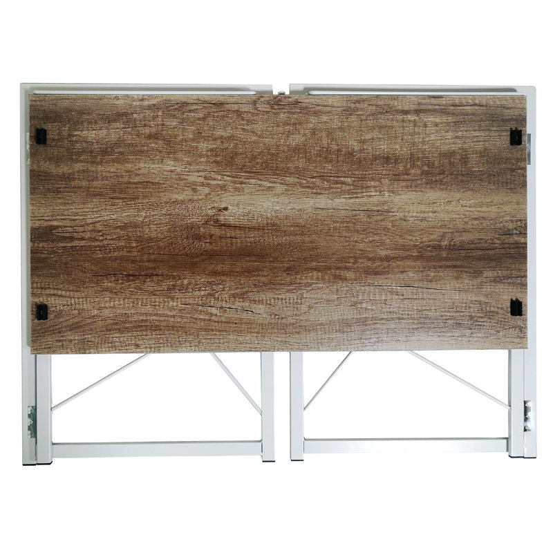 Carmille Folding Computer Desk Table , Brown/White