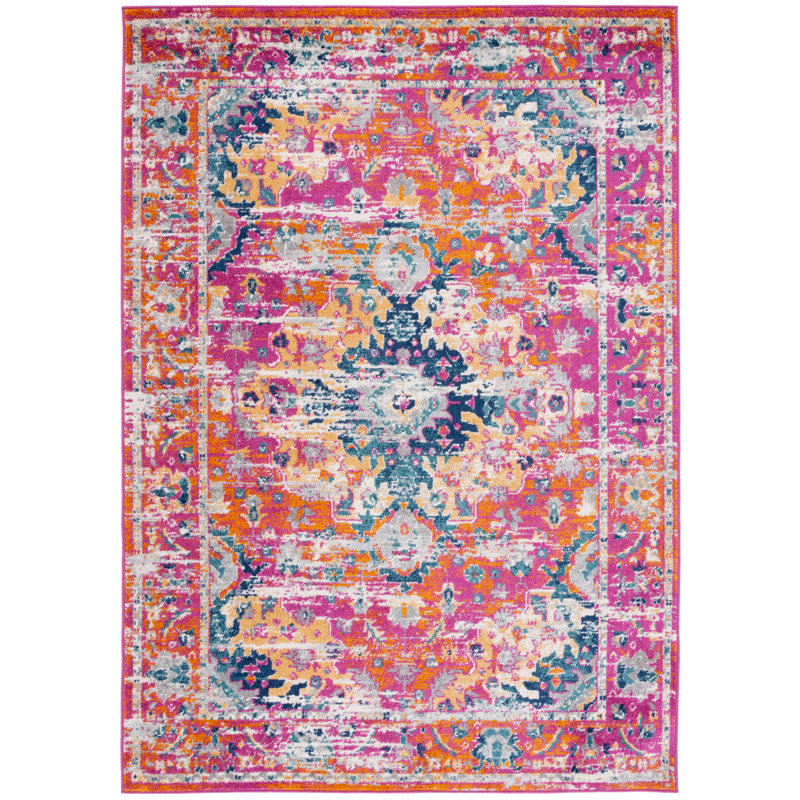 Tapis Felty 154 fuchsia / doré, Rectangle 3 pi x 5 pi