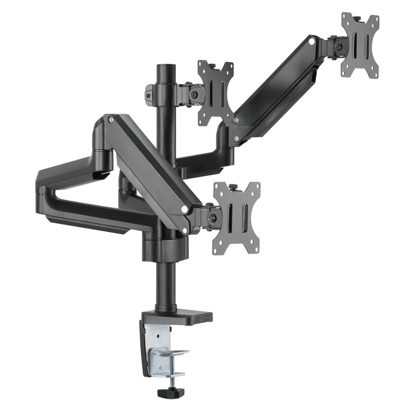 Black Triple Monitor Desk Mount with Gas Spring Arms