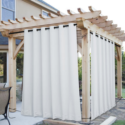 Rideaux d'extérieur pour terrasse 2 panneaux coupe-vent avec œillets et pattes arrière isolantes, rideaux isolants thermiques pour plus d'intimité