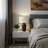 Frank Standard Table Lamp in Black Ceramic and Beige Shade, 27.71'' H X 17.81'' W X 17.81'' D