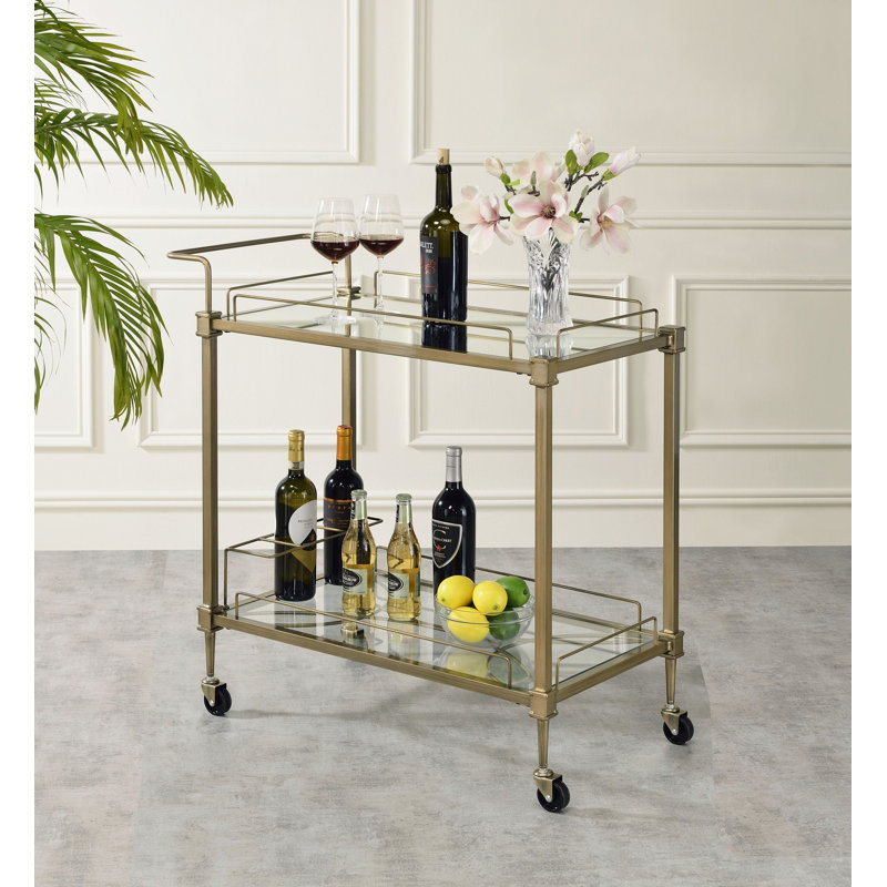 Chariot de cuisine, chariot de service avec tablettes en verre