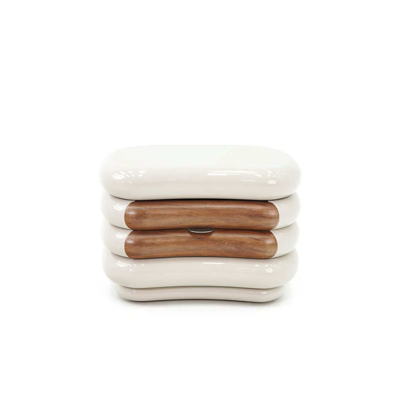 Table de chevet «Bread Cube» crème