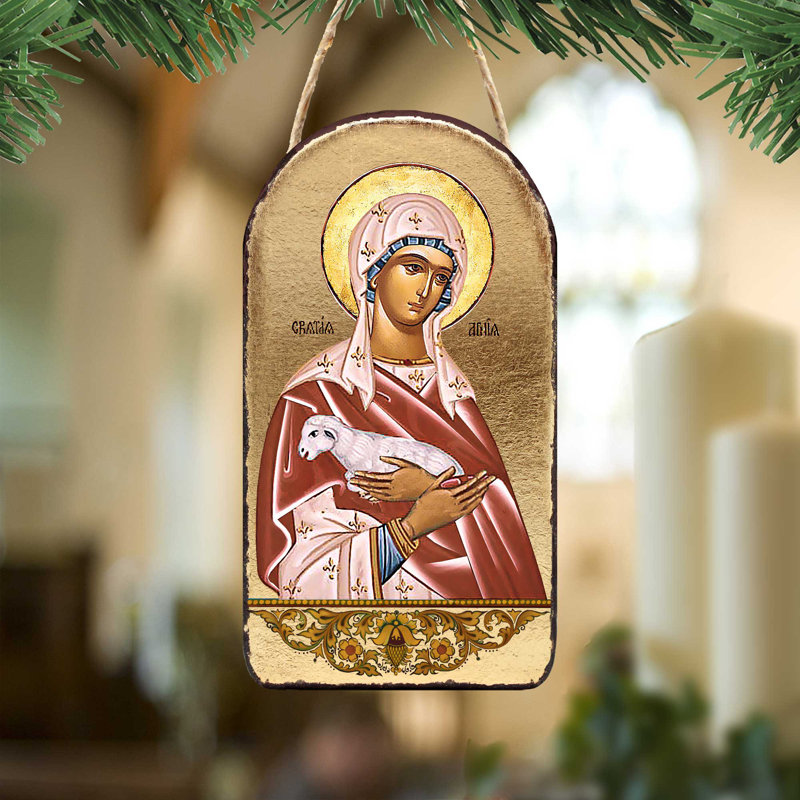 Inspirational Icon 5'' Handmade Wood Shatterproof Photo Ornament