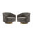 Applewold Upholstered Tan Chenille Swivel Barrel Chair with Solid Wood Base-367056896