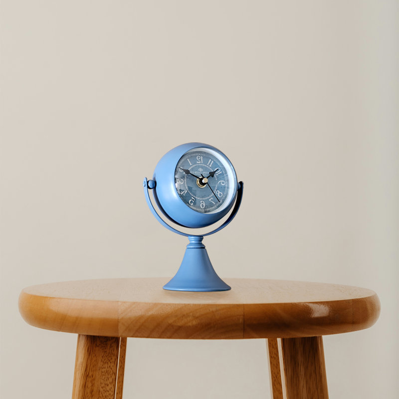 Analog Battery Tabletop Clock Blue