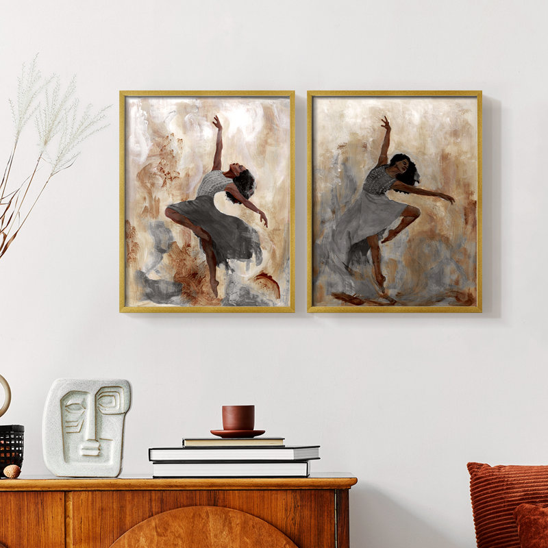 «Beautiful Dancer I», reproduction encadrée de qualité supérieure - prête à être accrochée - aucun clou requis - aucun clou requis