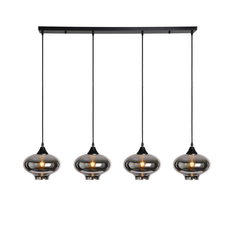 Martelly 4 - Light Kitchen Island Pendant, Silver, Black