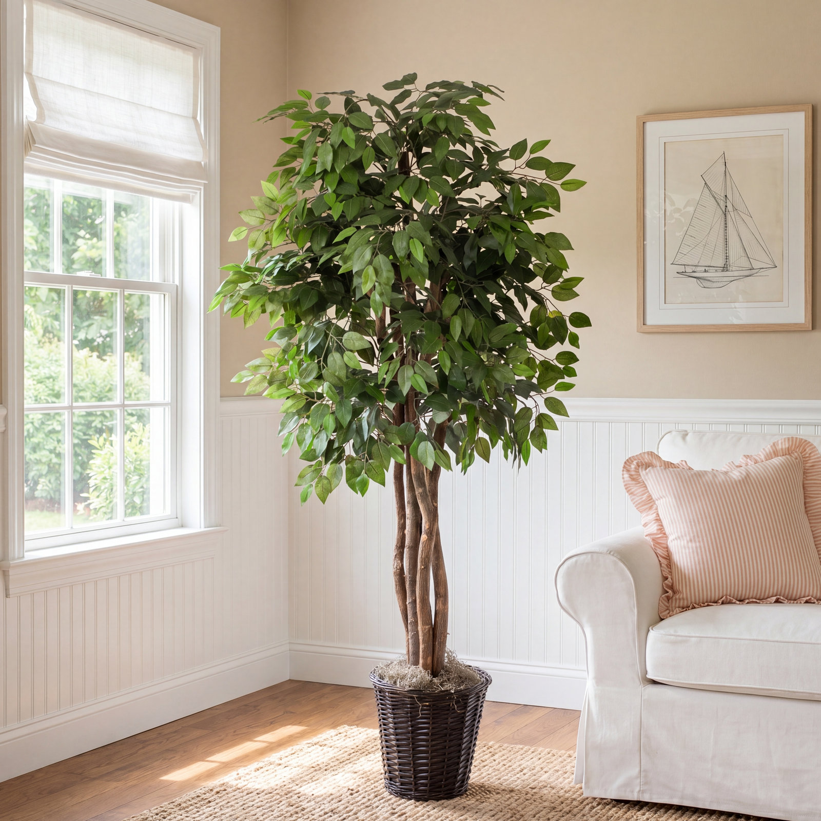 72'' Faux Tree in Wicker/Rattan Basket