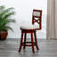 Le tabouret pivotant de 24 po de hauteur comptoir, en cerisier, en tissu beige, ajoute de la grâce au tabouret Space au fini cerisier avec style-747554571-747554569