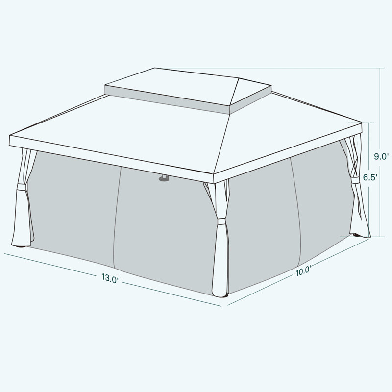 Ireion 13 Ft. W x 10 Ft. D Steel Patio Gazebo