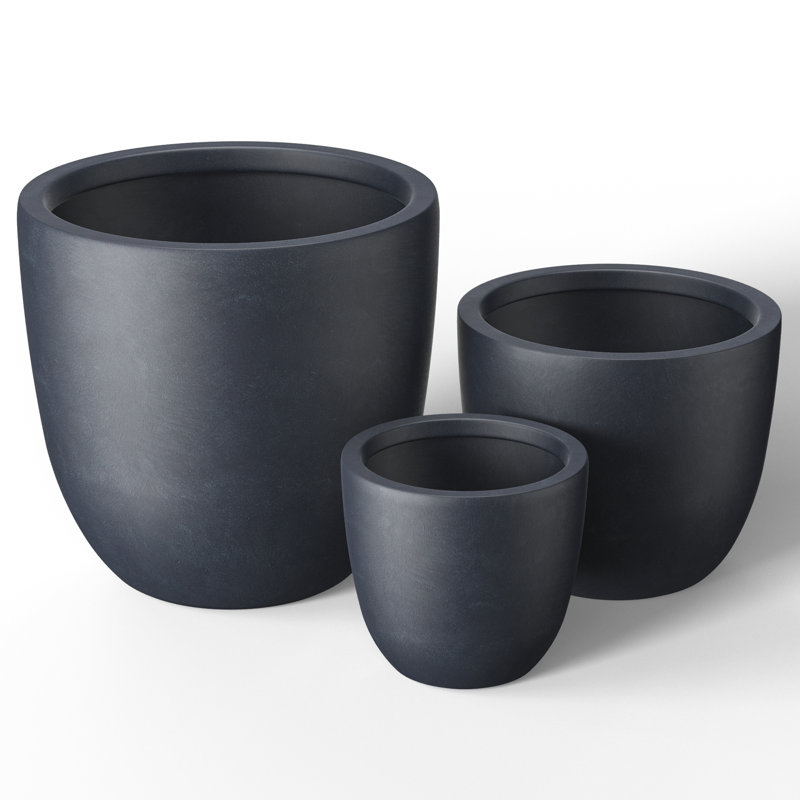 Lughan Handmade Pot Planter, Granite Gray